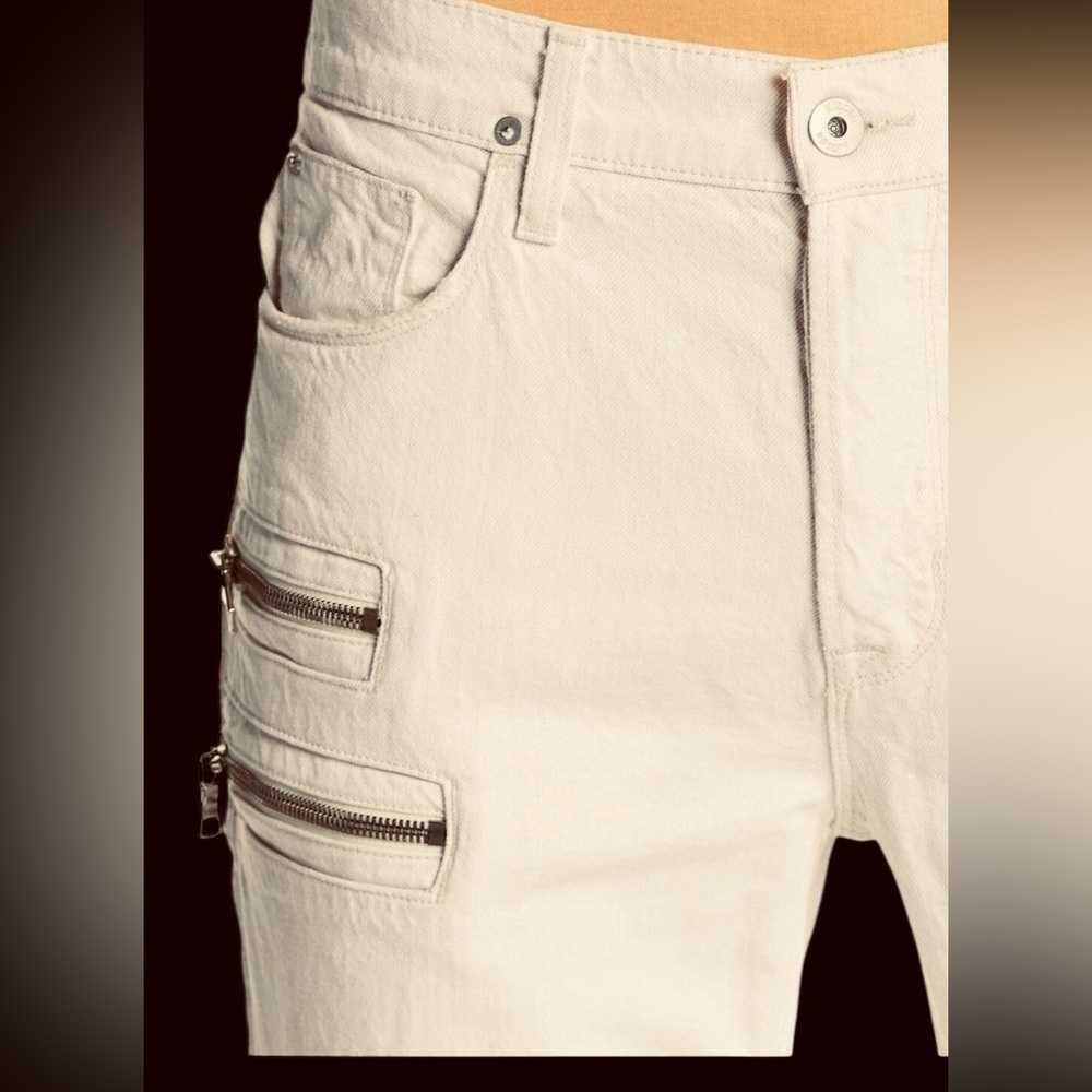 HUDSON | Men's Hudson Broderick Button Up jean Front Zip Linen Jeans NWT 36x33 - Picture 4 of 13